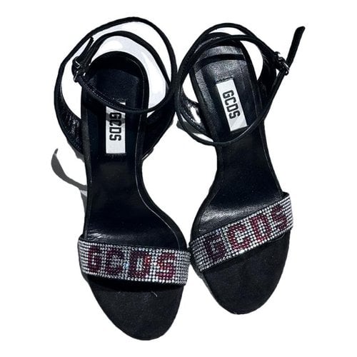 Pre-owned Gcds Leather Heels In Black