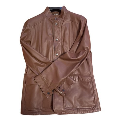 Pre-owned Moreschi Leather Vest In Brown