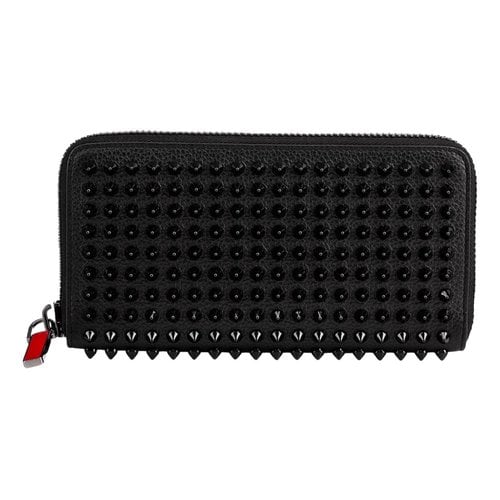 Pre-owned Christian Louboutin Panettone Leather Wallet In Black