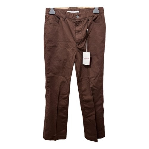 Pre-owned Valentino Trousers In Brown
