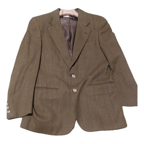 Pre-owned Burberry Tweed Vest In Green