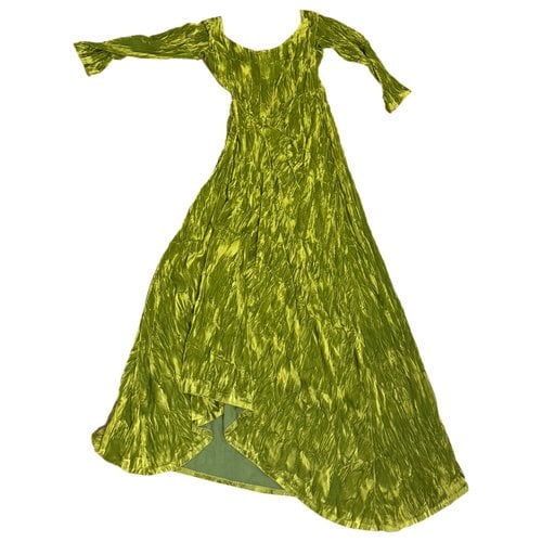 Pre-owned Awake Ny Velvet Maxi Dress In Green