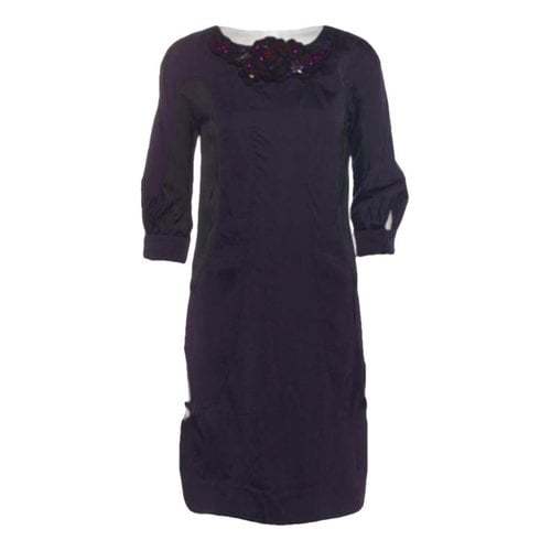 Pre-owned Valentino Silk Mini Dress In Purple