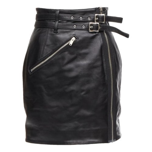 Pre-owned Undercover Leather Skirt In Black