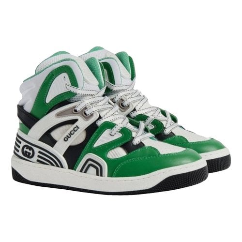 Pre-owned Gucci High Trainers In Green