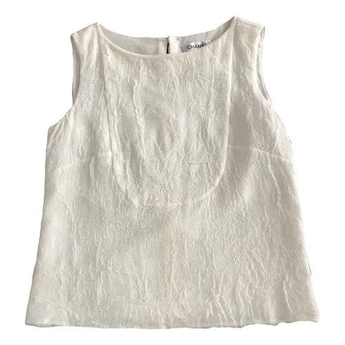 Pre-owned Chanel Silk Blouse In White