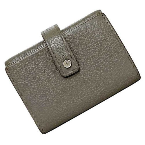 Pre-owned Saint Laurent Leather Wallet In Grey