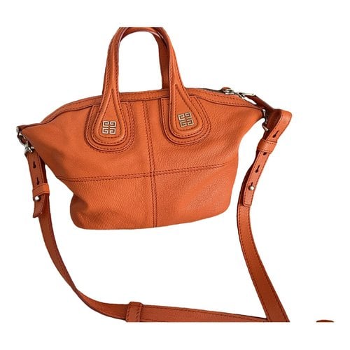 Pre-owned Givenchy Nightingale Leather Crossbody Bag In Orange