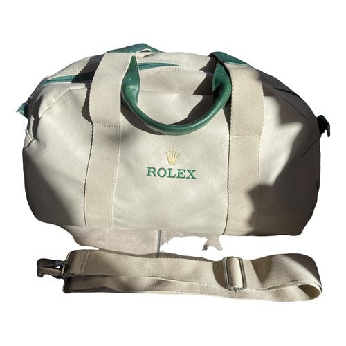 Pre-owned Rolex Cloth Travel Bag In Beige