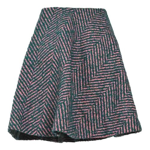 Pre-owned Prada Wool Mini Skirt In Green