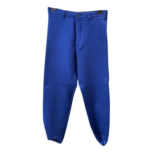 Pre-owned Balenciaga Wool Trousers In Blue