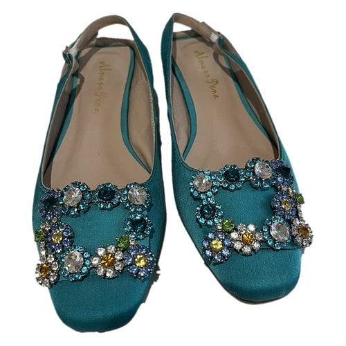Pre-owned Alma En Pena Cloth Flats In Turquoise