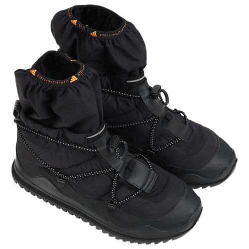 Pre-owned Adidas Originals Cloth Snow Boots In Black