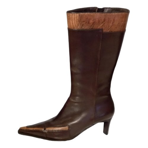 Pre-owned Baldinini Leather Boots In Brown