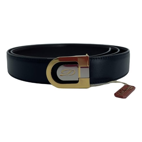 Pre-owned St Dupont Leather Belt In Black