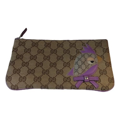 Pre-owned Gucci Cloth Wallet In Purple