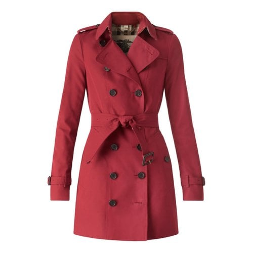 Pre-owned Burberry Chelsea Trench Coat In Red