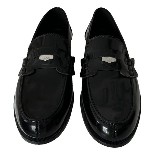 Pre-owned Christian Louboutin Leather Flats In Black
