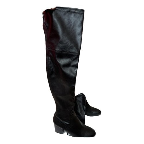 Pre-owned Aldo Leather Boots In Black