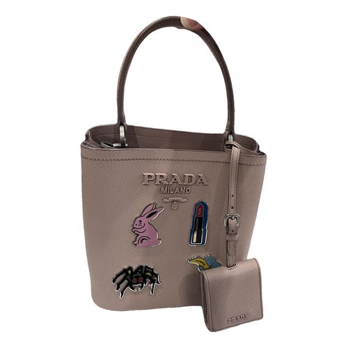 Pre-owned Prada Panier Leather Handbag In Pink