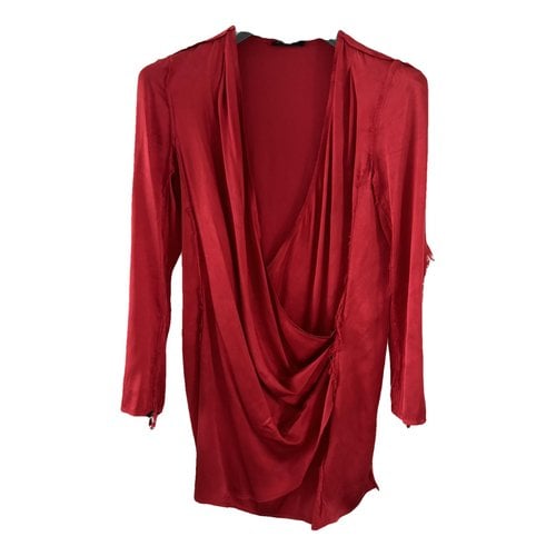 Pre-owned Balmain Silk Mid-length Dress In Red