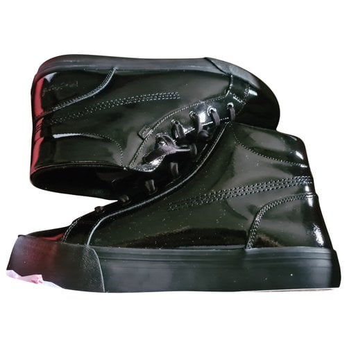 Pre-owned Kickers Patent Leather Boots In Black