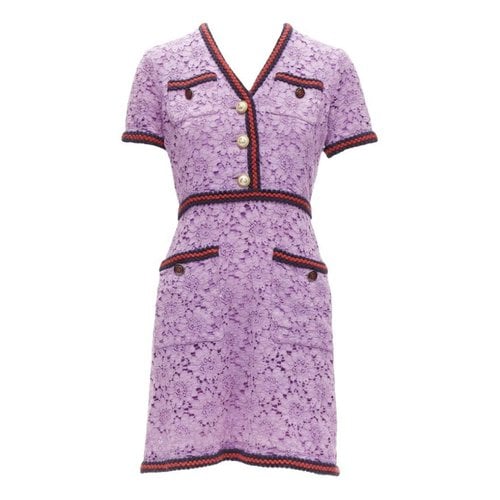 Pre-owned Gucci Mini Dress In Purple