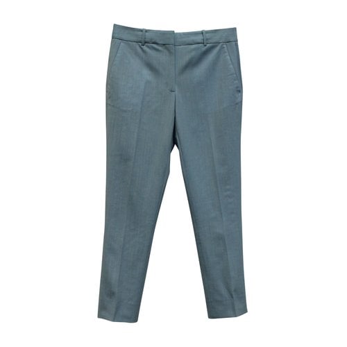 Pre-owned Victoria Beckham Wool Straight Pants In Blue