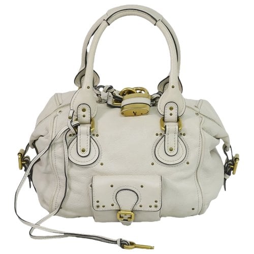 Pre-owned Chloé Paddington Leather Handbag In White