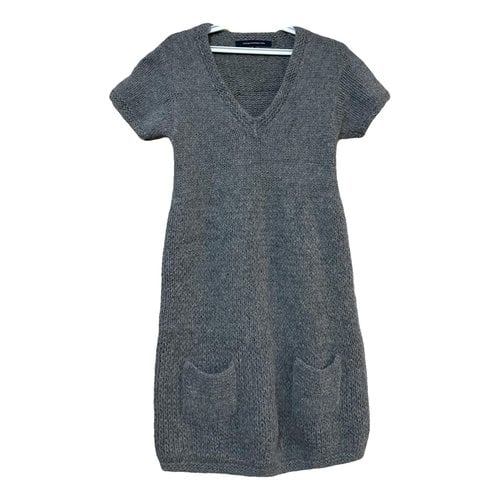 Pre-owned French Connection Wool Mid-length Dress In Grey