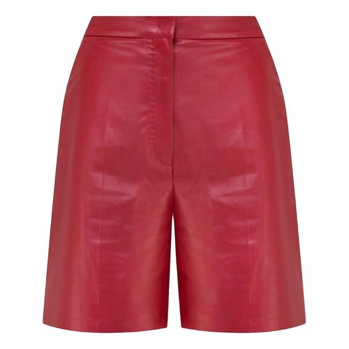 Pre-owned Max Mara Leather Shorts In Red