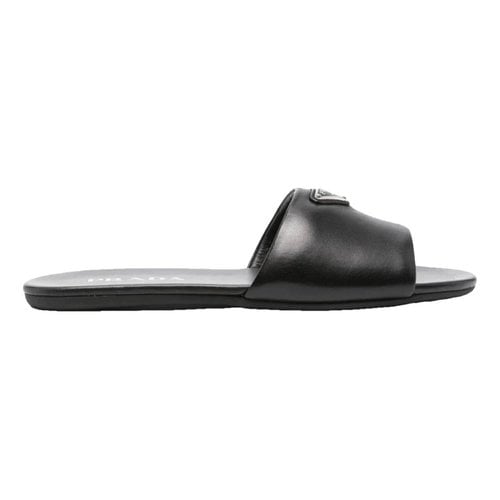 Pre-owned Prada Leather Sandal In Black