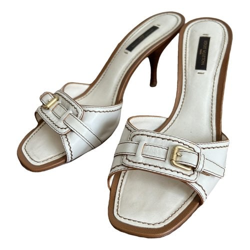 Pre-owned Louis Vuitton Leather Heels In White