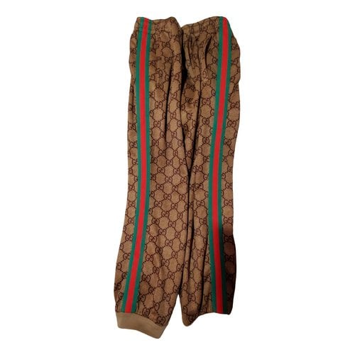 Pre-owned Gucci Trousers In Brown