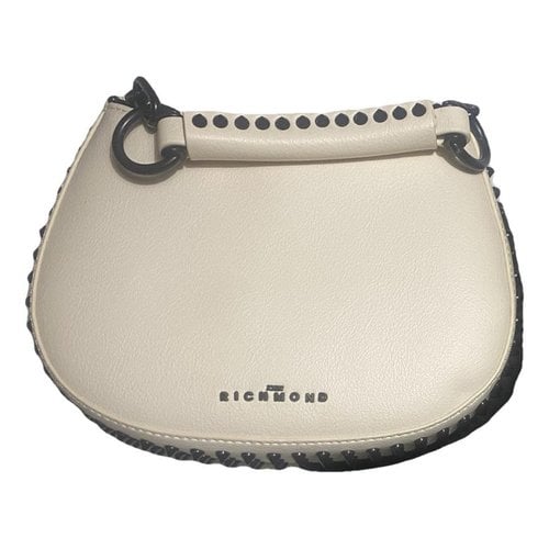 Pre-owned John Richmond Leather Clutch Bag In White