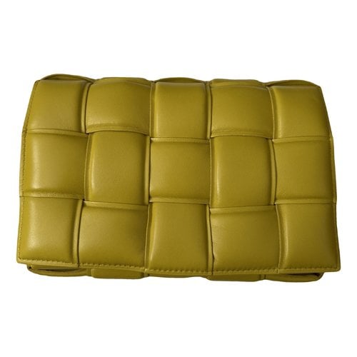 Pre-owned Bottega Veneta Cassette Padded Leather Handbag In Yellow