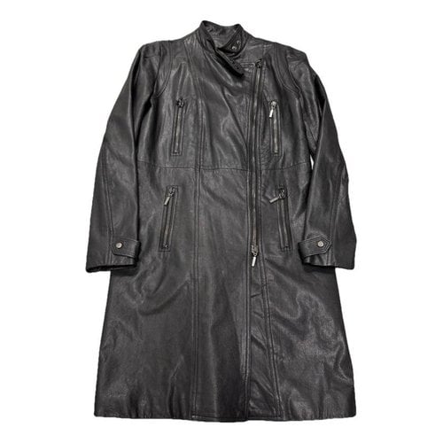 Pre-owned Plein Sud Leather Trench In Black
