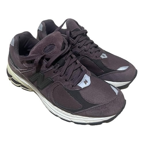Pre-owned New Balance Cloth Low Trainers In Burgundy