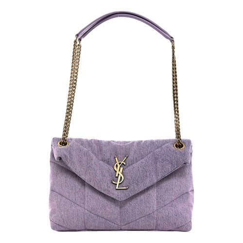 Pre-owned Saint Laurent Loulou Puffer Crossbody Bag In Purple