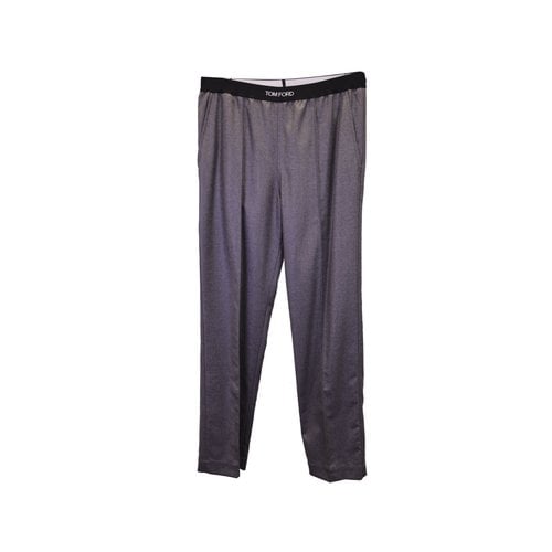 Pre-owned Tom Ford Wool Straight Pants In Grey
