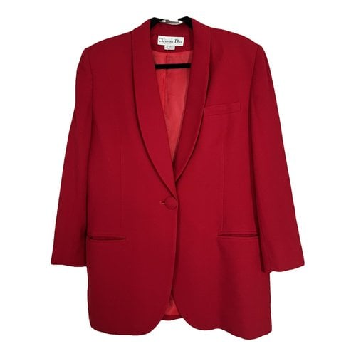 Pre-owned Dior Bar Wool Blazer In Red
