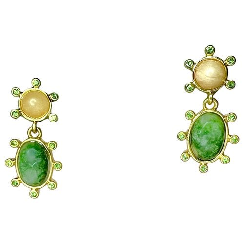 Pre-owned Oscar De La Renta Earrings In Green