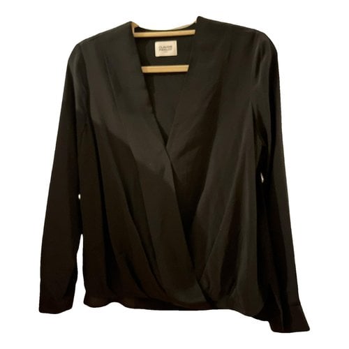 Pre-owned Claudie Pierlot Silk Blouse In Black