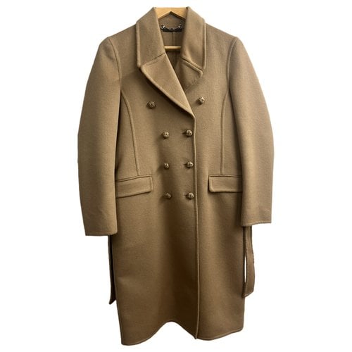 Pre-owned Gucci Wool Trench Coat In Camel