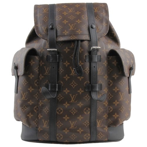 Pre-owned Louis Vuitton Christopher Backpack Cloth Bag In Brown
