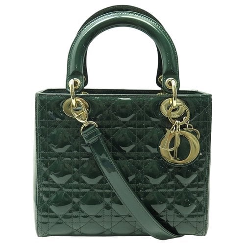 Pre-owned Dior Patent Leather Crossbody Bag In Green
