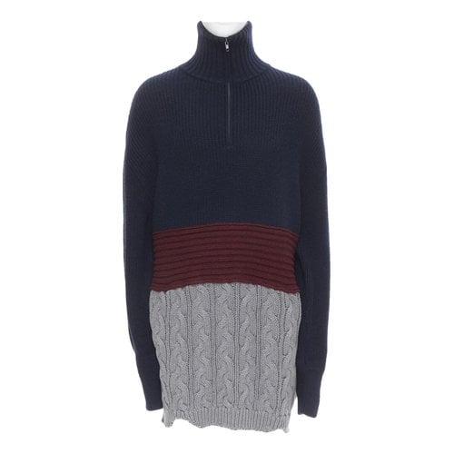 Pre-owned Balenciaga Wool Sweatshirt In Navy