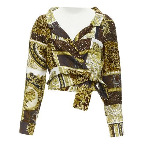 Pre-owned Versace Silk Blouse In Gold
