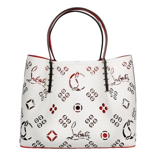 Pre-owned Christian Louboutin Cabarock Leather Tote In White