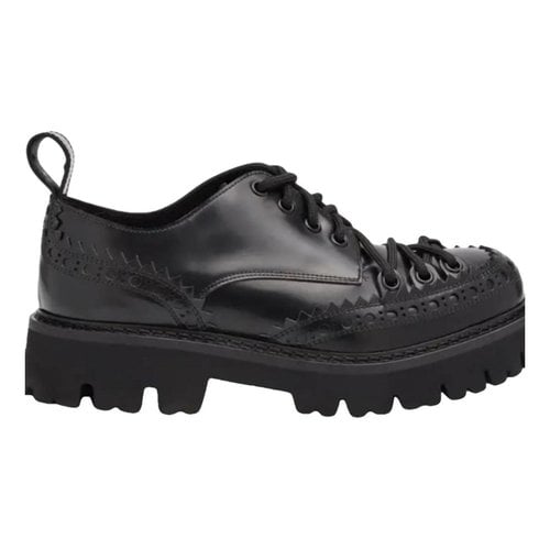 Pre-owned Moschino Leather Lace Ups In Black